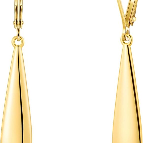 Brand New 14k Gold Teardrop Earrings Women's Jewelry Gift - Picture 1 of 7